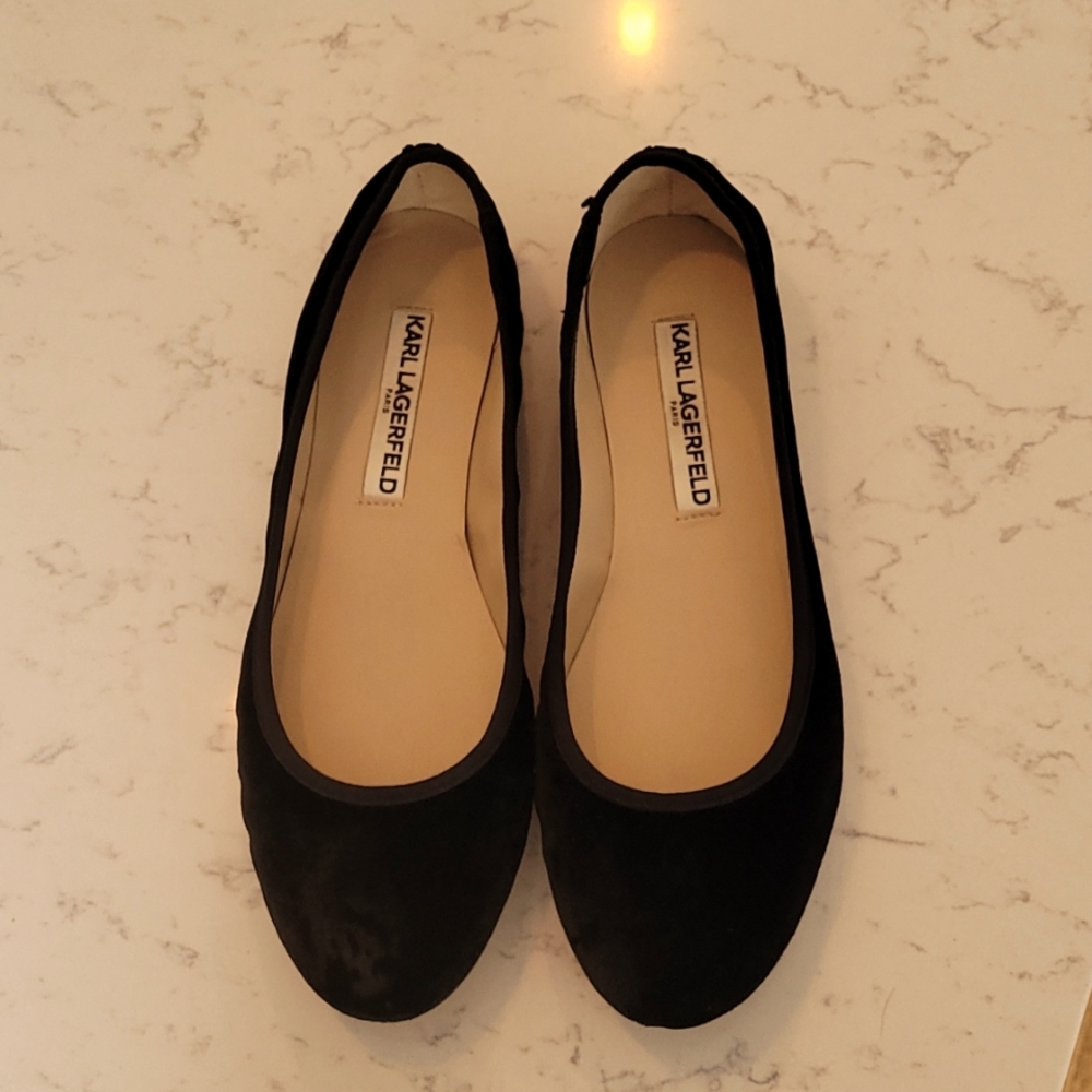 Karl Lagerfeld velvet ballet flats